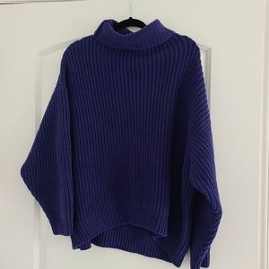 Free People Blue Swim Too Deep Sweater